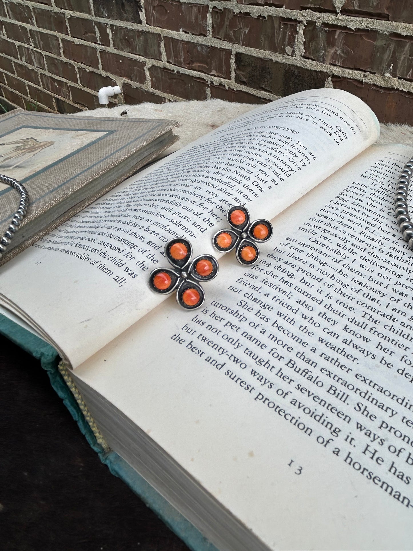 Orange Spiny Earrings