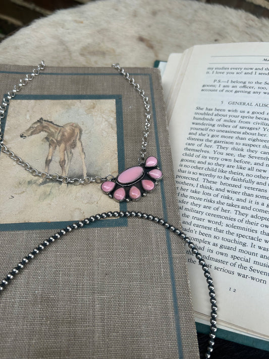 PINK! cluster necklace